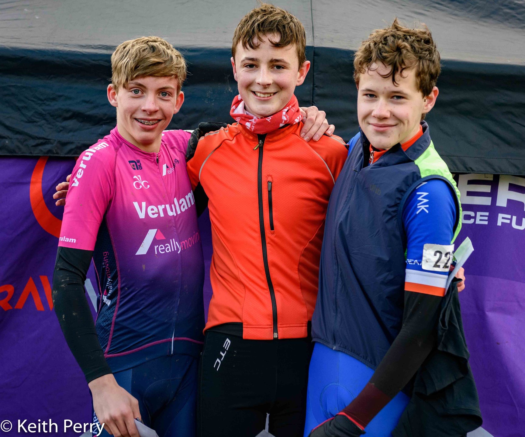 U16 Podium Left to right P2 Alfie Aldridge P1 Joel Corbishley P3 Joeseph Walton PHOTO CREDIT KEITH PERRY 1